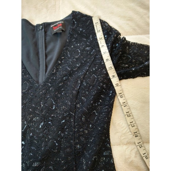 Banana Republic L'Wren Scott Collection Navy Lace Knee Length Maxi S 6 - Picture 10 of 12